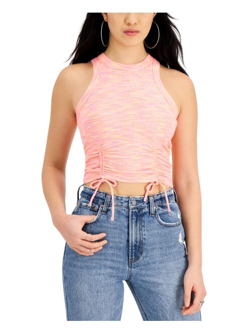 Almost Famous Crave Fame Juniors' Spacedye Ruched Tank Top