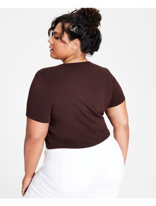 Bar III Plus Size Bodycon Crop Top, Created for Macy's