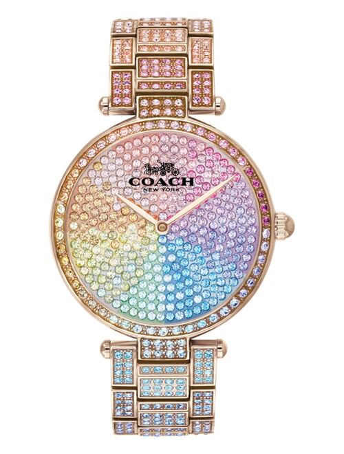 COACH Women's Park Rainbow Pavé Bracelet Watch 34mm