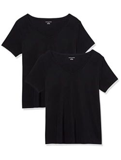 Women's Classic-Fit Short-Sleeve V-Neck T-Shirt, Pack of 2
