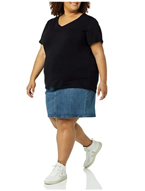 Amazon Essentials Women's Classic-Fit Short-Sleeve V-Neck T-Shirt, Pack of 2