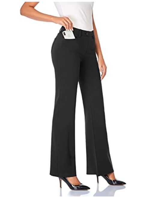 Tapata Women's 28''/30''/32''/34'' Stretchy Bootcut Dress Pants with Pockets Tall, Petite, Regular for Office Work Business