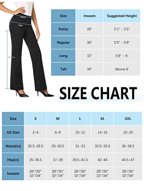 Tapata Women's 28''/30''/32''/34'' Stretchy Bootcut Dress Pants with Pockets Tall, Petite, Regular for Office Work Business