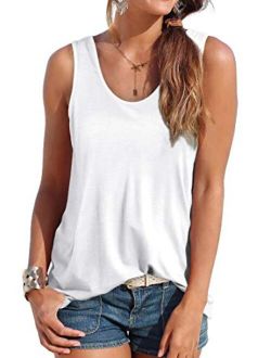 OFEEFAN Womens Tank Tops Sleeveless Scoop Neck Loose Fit Summer Clothes