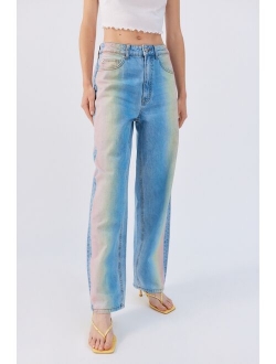 High-Waisted Rainbow Ombre Baggy Jean For Women