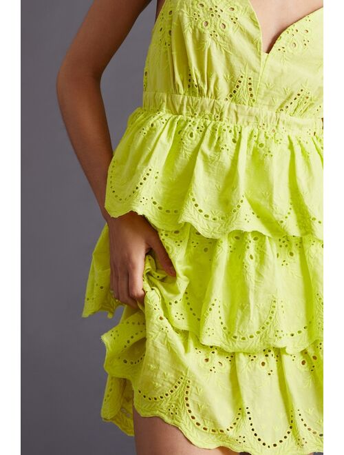 Hope for Flowers by Tracy Reese Citron Lace Tiered Mini Dress