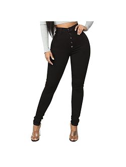 KUNMI Womens Curvy High Waist Stretch Butt Lifting Skinny Colombian Jeans