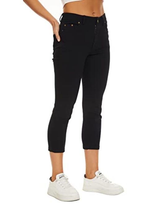 VANGULL Women's Capri Pants Casual Summer Stretch Capris Work Dressy Cropped Pants with Pockets