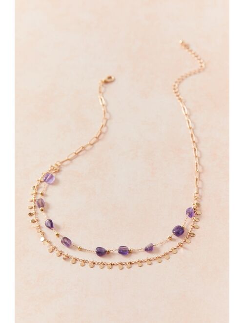 Urban Outfitters Ashlyn Genuine Stone Layer Necklace