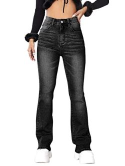 Karlywindow Womens Classic Stretch High Waist Skinny Totally Shaping Bootcut Jeans