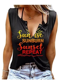Sunflylig Smooth As Tennessee Whiskey Sweet As Strawberry Wine Shirt Ring Hole Sleeveless V-Neck Tank Top Womens Country Music Tee