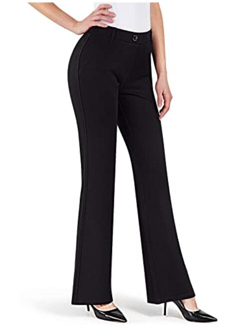 Inno Women's 30" 32" Bootcut Dress Pants Bootleg Slacks Pull-on Business Casual for Office