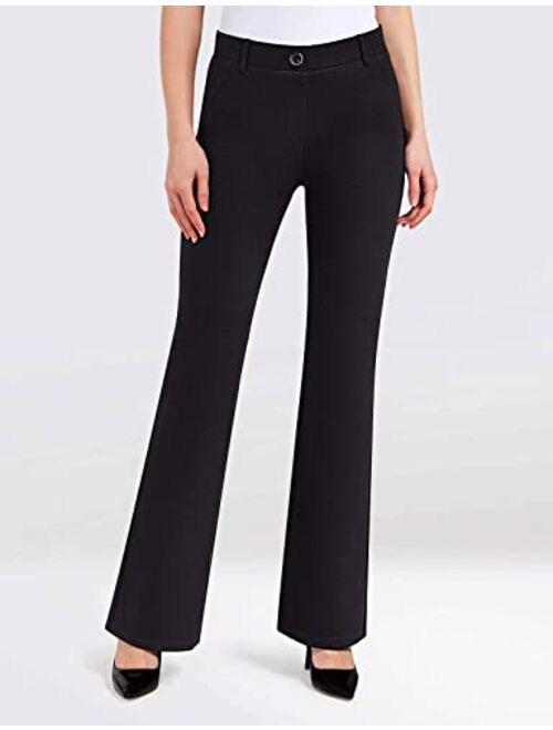 Inno Women's 30" 32" Bootcut Dress Pants Bootleg Slacks Pull-on Business Casual for Office