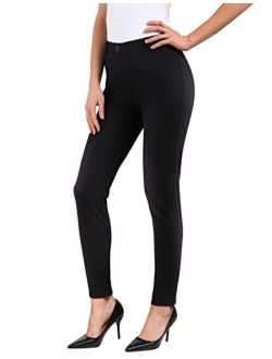 Inno Women's 28" 30" Skinny Dress Pants Slim Fit Slacks Pull-on Business Casual for Office