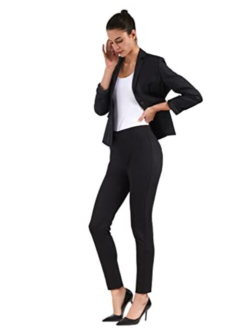 Inno Women's 28" 30" Skinny Dress Pants Slim Fit Slacks Pull-on Business Casual for Office