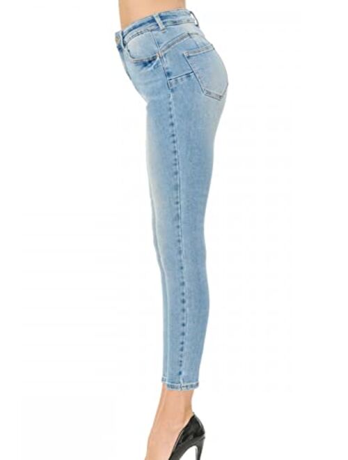 Wax jean Women's Butt I Love You Push-Up Classic 5-Pocket Ankle Skinny Jeans