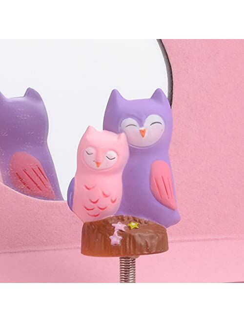 Jewelkeeper Girl's Musical Jewelry Storage Box with Spinning Owls, Woodland Design, Twinkle Twinkle Little Star Tune