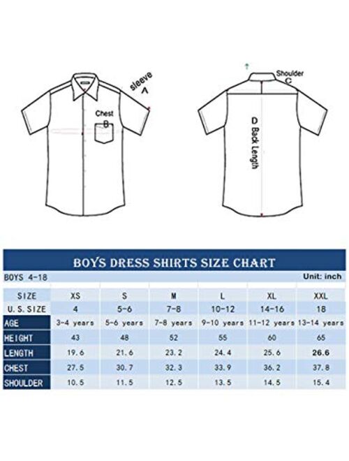 Spring&Gege Boys' Shrot Sleeve Plaid Poplin Button Down Shirt