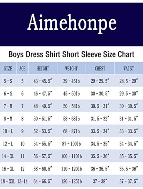 Aimehonpe Boys Button Down Dress Shirt Short Sleeve Bow Tie Set Cotton Solid Uniform