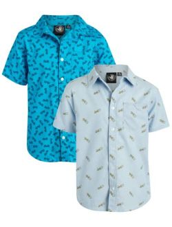 Boys' Shirt - 2 Pack Short Sleeve Button Down Summer Beach Shirt (S-XL)