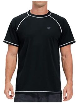Ezrun Men's Swim Shirts Rash Guard UPF 50+ UV Sun Protection T-Shirt Quick Dry Fishing Beach T Shirts Short Sleeve
