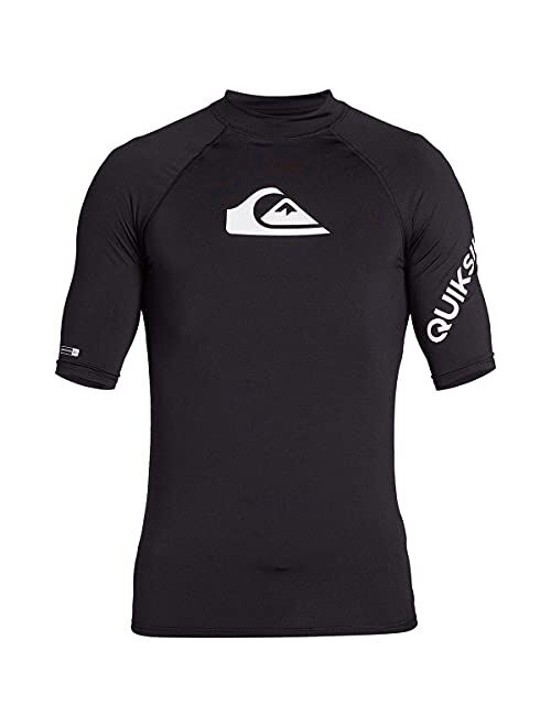 Quiksilver Men's Standard All Time Short Sleeve Rashguard UPF 50 Sun Protection Surf Shirt