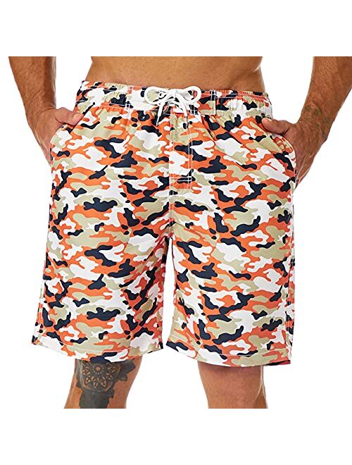 Polo Ralph Lauren KAILUA SURF Mens Swim Trunks Long, Quick Dry Mens Boardshorts, 9 Inches Inseam Mens Bathing Suits with Mesh Lining
