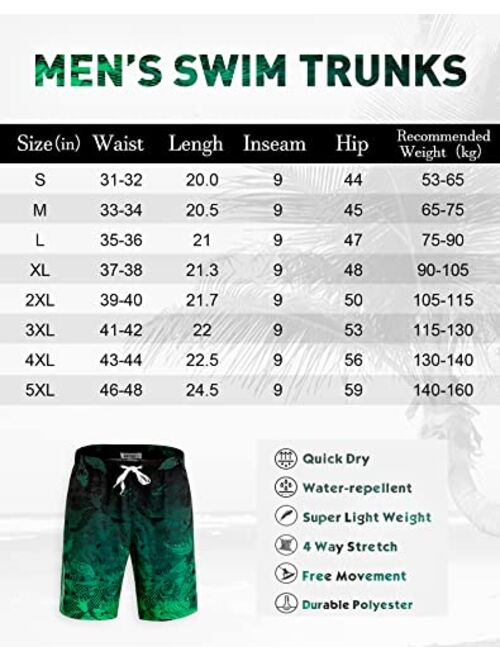 APTRO Men's Swim Trunks Quick Dry Swimwear Beach Short Bathing Suits with Mesh Lining and Pockets
