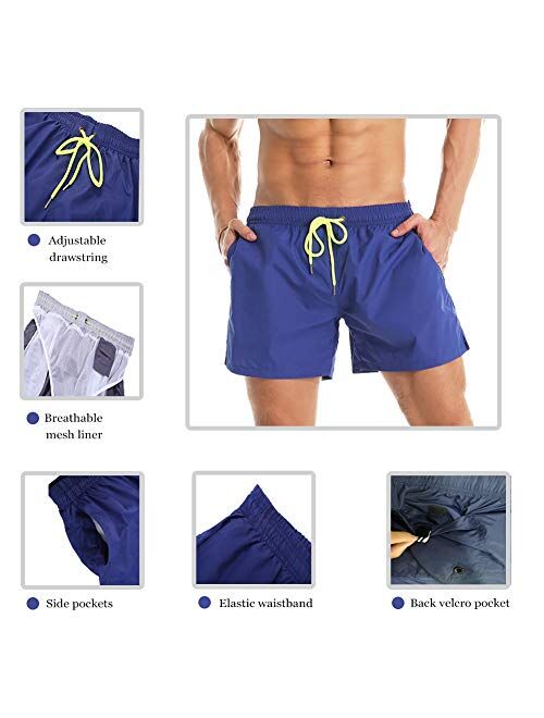 Lncropo Men's Swim Trunks Quick Dry Swim Shorts with Mesh Lining Bathing Suits