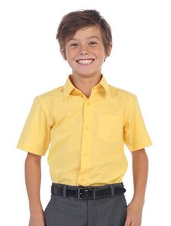 Boy's Short Sleeve Solid Dress Shirt