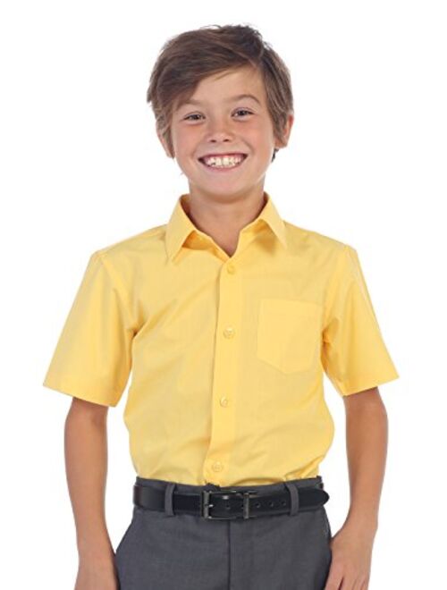 Gioberti Boy's Short Sleeve Solid Dress Shirt
