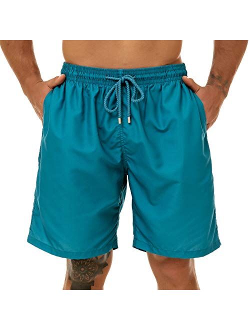 KAILUA SURF Big and Tall Mens Swim Trunks, 9" Mens Designer Bathing Suit Boardshorts