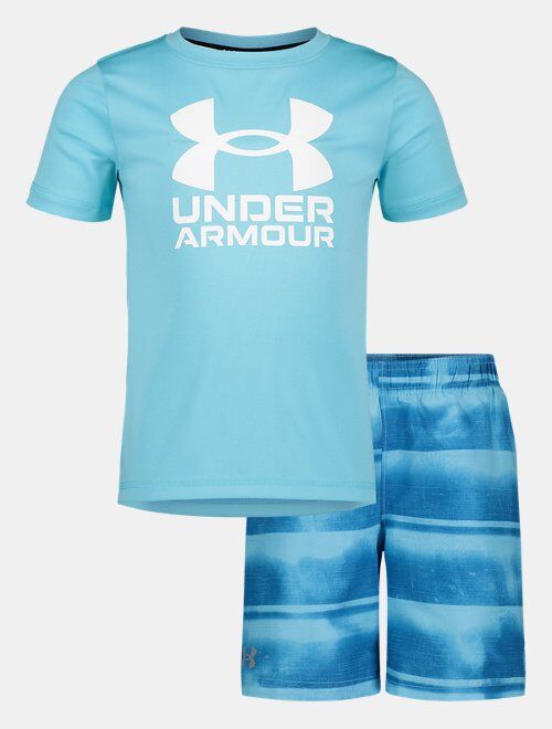 Under Armour Boys' Pre-School UA Gated Stripe Surf Shirt & Volley Shorts Set