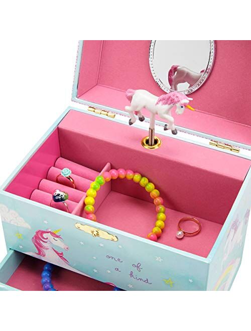 Jewelkeeper Girl's Musical Jewelry Storage Box - 2 Tray