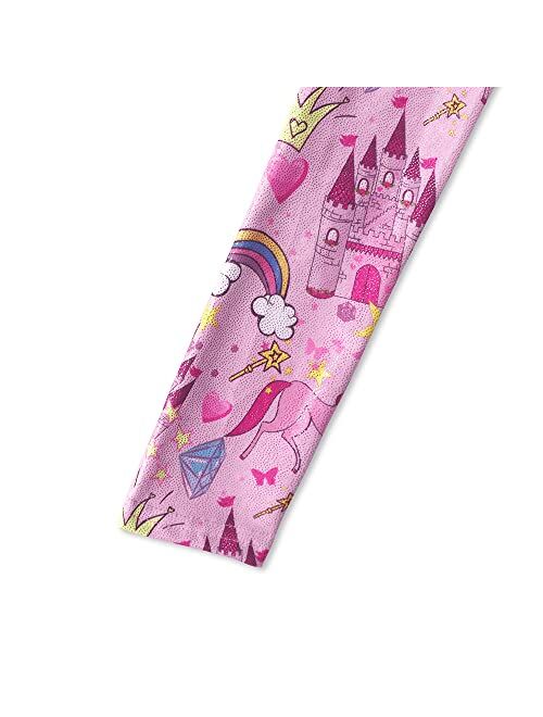 EQSJIU Long Sleeve Leotards for Girls Gymnastics Sparkle 2-10 Years Rainbow Galaxy Unicorn Pattern