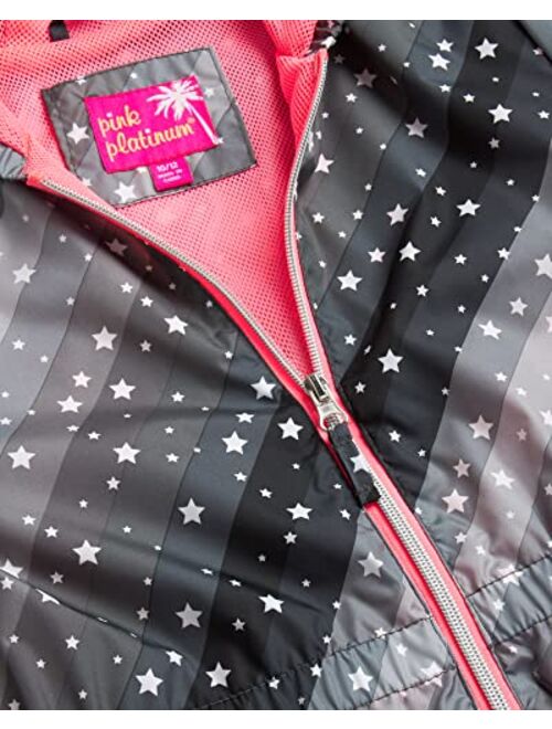 Pink Platinum Girls' Anorak Raincoat Jacket - Lightweight Waterproof Tie Dye Windbreaker