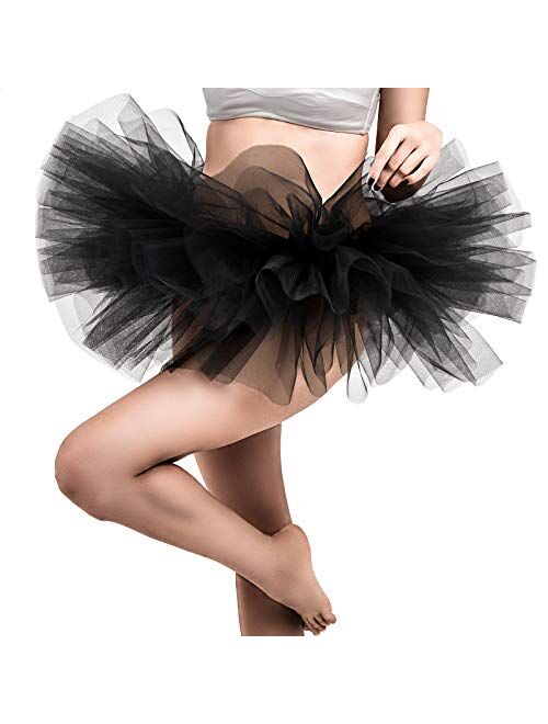 Jane Shine Adult Tutu Skirt, Tulle Tutus for Women, Teens Ballet Skirts Classic 5 Layers