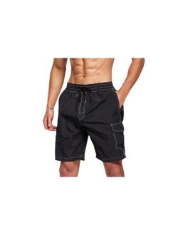 STICKON Mens Swim Trunks Quick Dry Summer Beach Shorts Board Shorts with Pockets