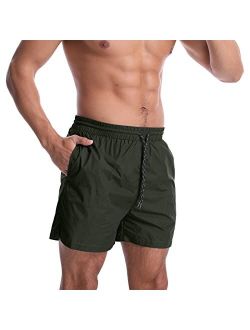 OEBLD Men’s Swim Trunks 5" Shorts Quick Dry Board Shorts Beach Pants with Mesh Lining Swimwear Bathing Suits