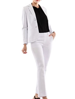 Marycrafts Women's 2 Buttons Business Blazer Pant Suit Set for Work