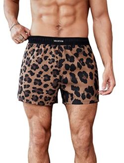Men's Swim Trunks Leopard Print Letter Pocket Quick Dry Beach Shorts Swimwear