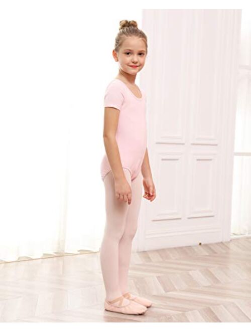 Stelle Girls Bow Back Short Sleeve Leotard for Dance, Gymnastics and Ballet