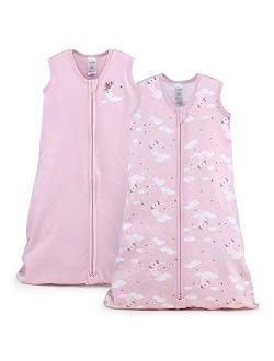 The Peanutshell Wearable Blanket Sleep Sack for Baby Girls, Pink Moon & Celestial, Sizes up to 12 Months