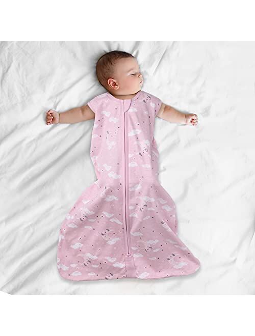 The Peanutshell Wearable Blanket Sleep Sack for Baby Girls, Pink Moon & Celestial, Sizes up to 12 Months