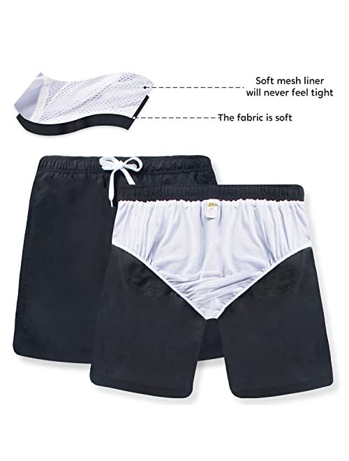 Sloosh Men’s Swim Trunks, Quick Dry Sun Protection Swim Shorts with Drawstring, Beach Shorts, Sports Running Bathing Suits