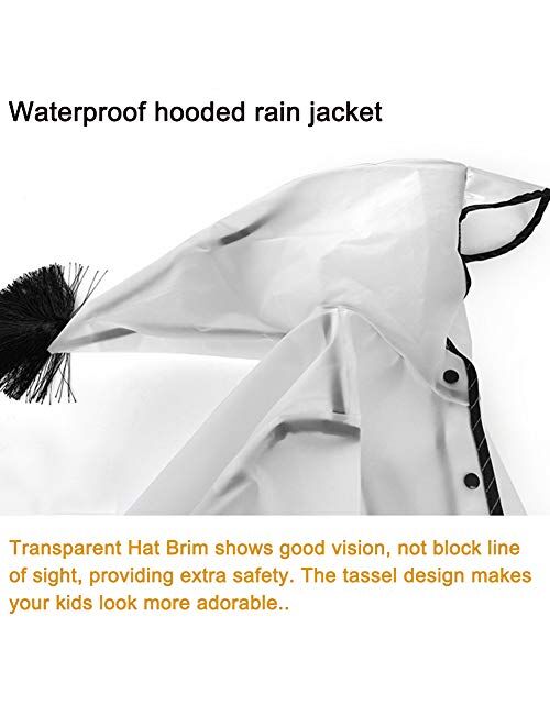 Beacon Pet ClearRaincoat forKids Girls Boys Poncho Rain Coats Quicksand Hood Lightweight