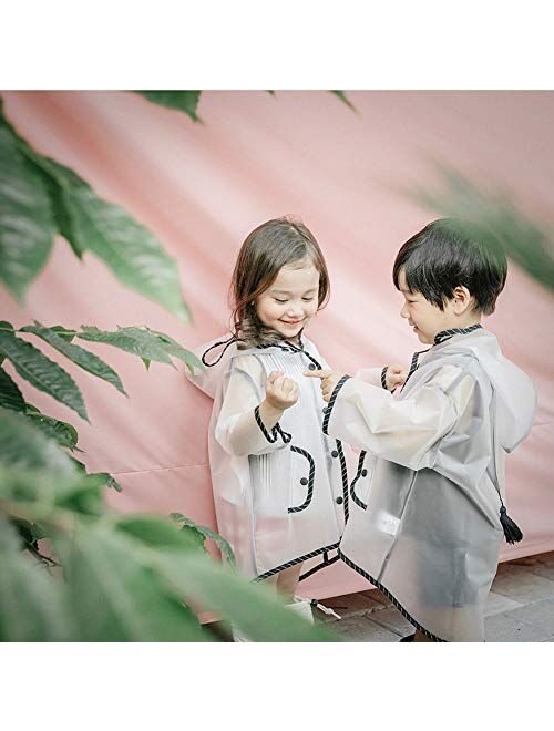 Beacon Pet ClearRaincoat forKids Girls Boys Poncho Rain Coats Quicksand Hood Lightweight