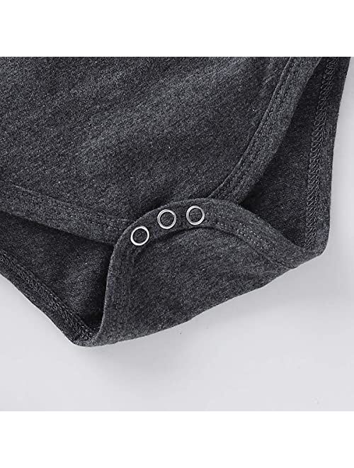 Mamami 2Pcs Newborn Twins Baby Boys Girls Short Sleeve Letter Print Romper Bodysuit Summer Outfit Clothes 0-12M