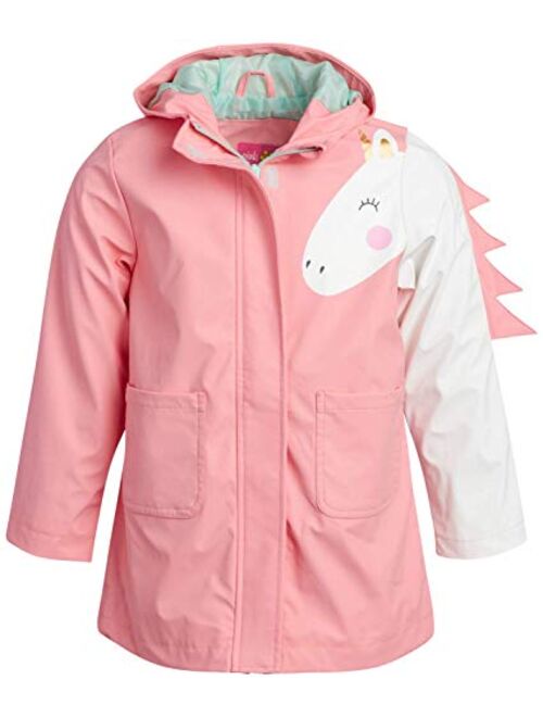 Buy Pink Platinum Girls' Rain Jacket - Lightweight Waterproof Unicorn ...