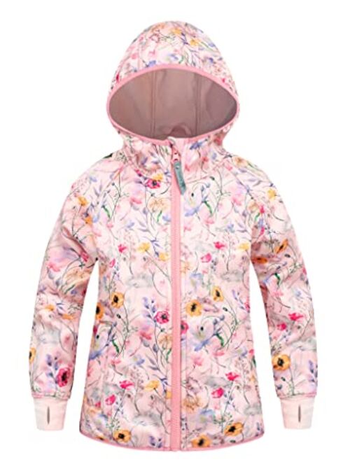 Therm Girls Rain Jacket, Ultra-Soft Kids Raincoat - Waterproof Fleece Lined Coat